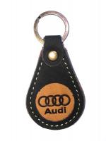 Брелок кожаный для автоключа Audi коричневый 