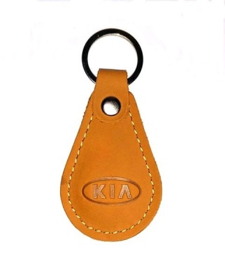 Брелок кожаный для автоключа KIA рыжий